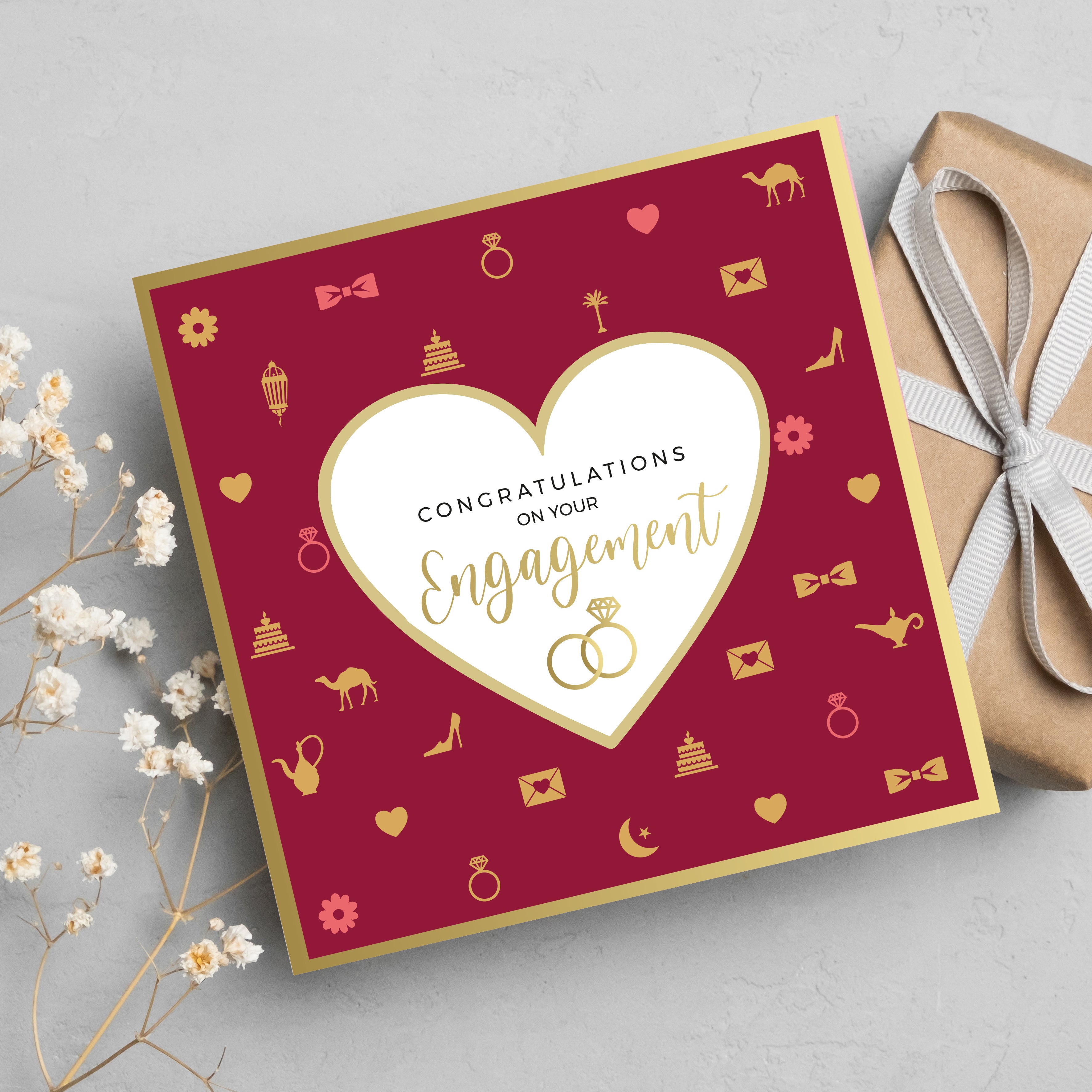 Congrats On Engagement Gold Foil Greeting Card
