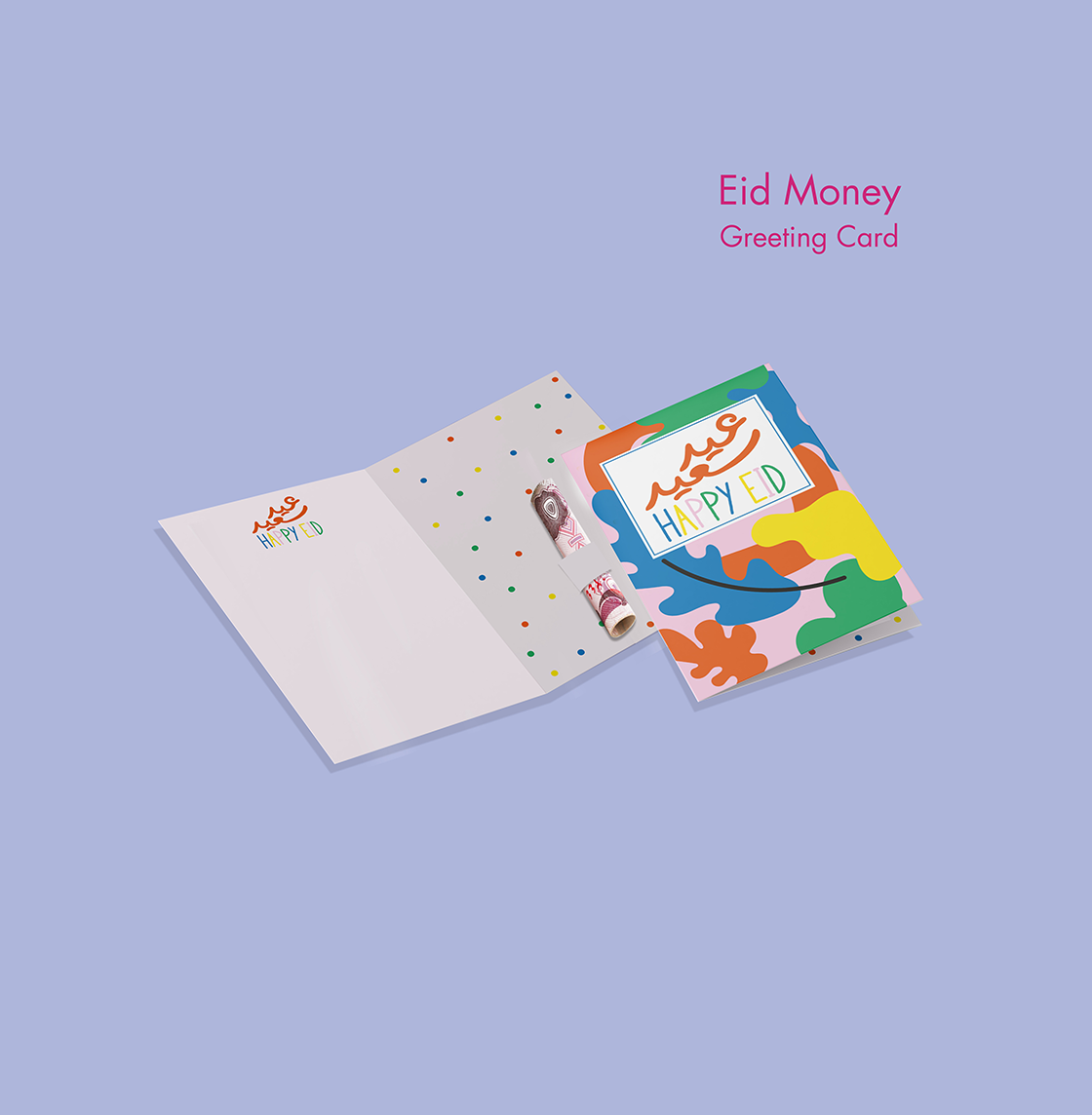 Eid Money Greeting Card, Colorful