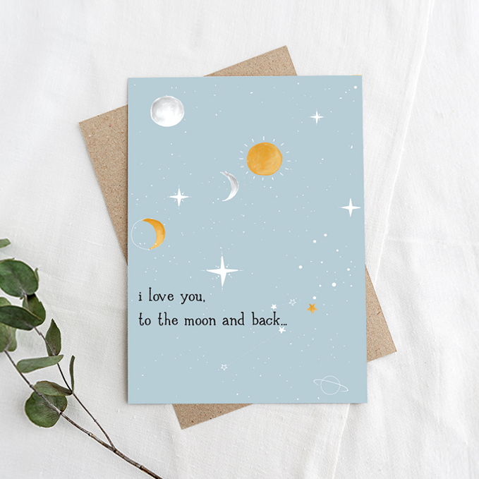 I love you to the moon and back, Greeting Card