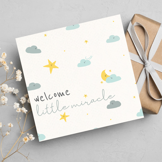 Welcome little miracle, New Born Greeting Card