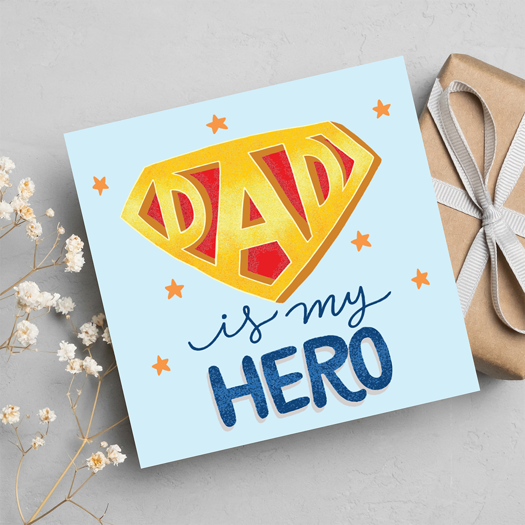 Dad Is My Hero, Greeting Card for Dad