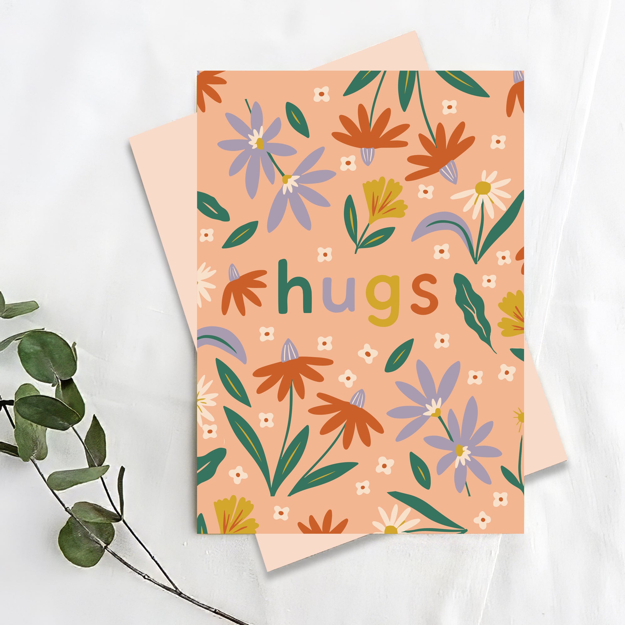 Hugs + Flowers Greeting Card
