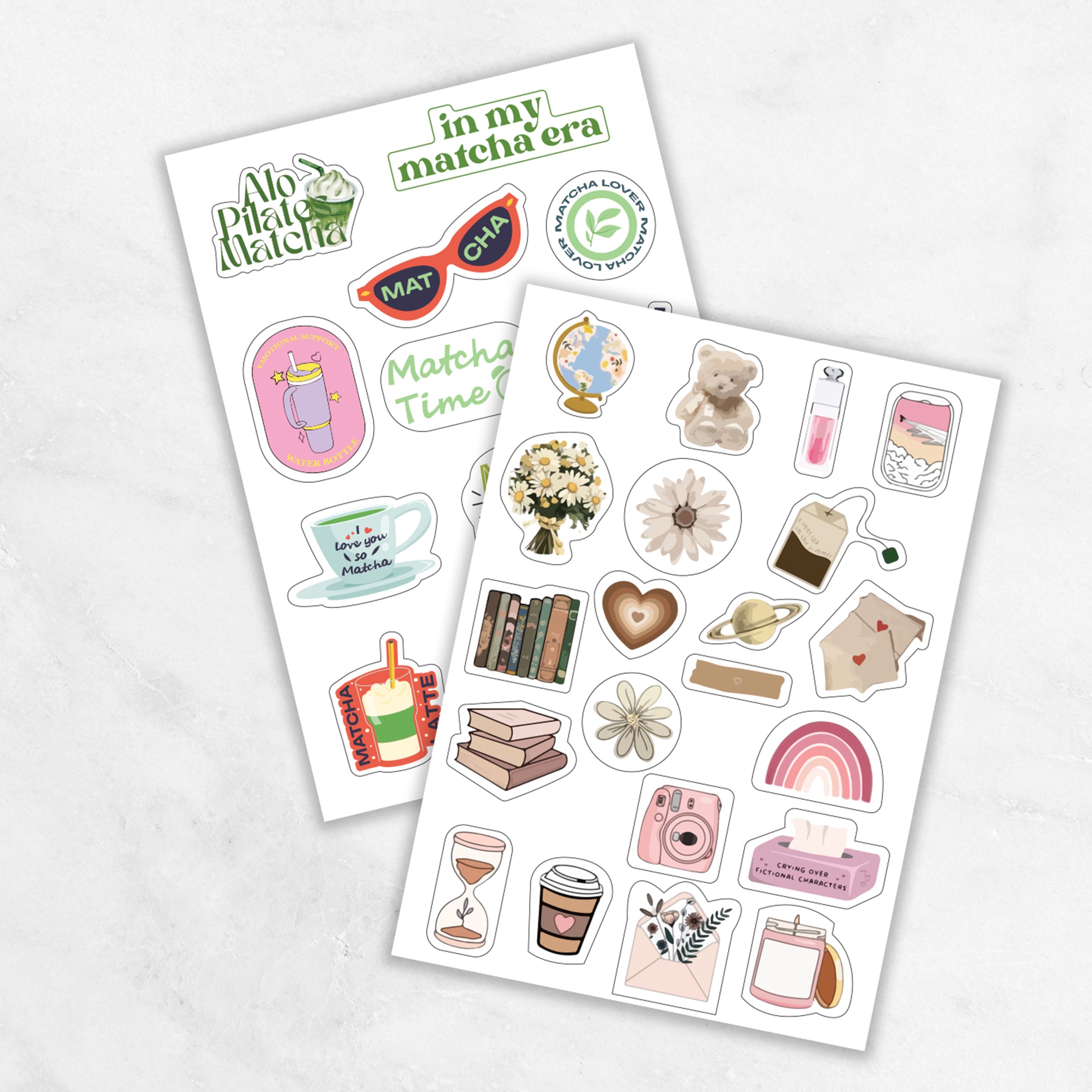 Matcha Moods & Cozy Vibes - Sticker Pack of 2