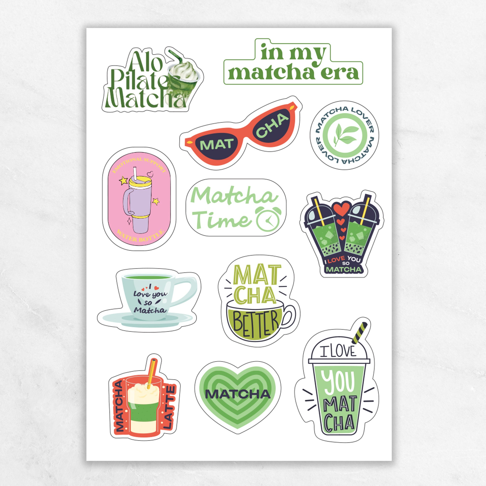 Matcha Moods & Cozy Vibes - Sticker Pack of 2