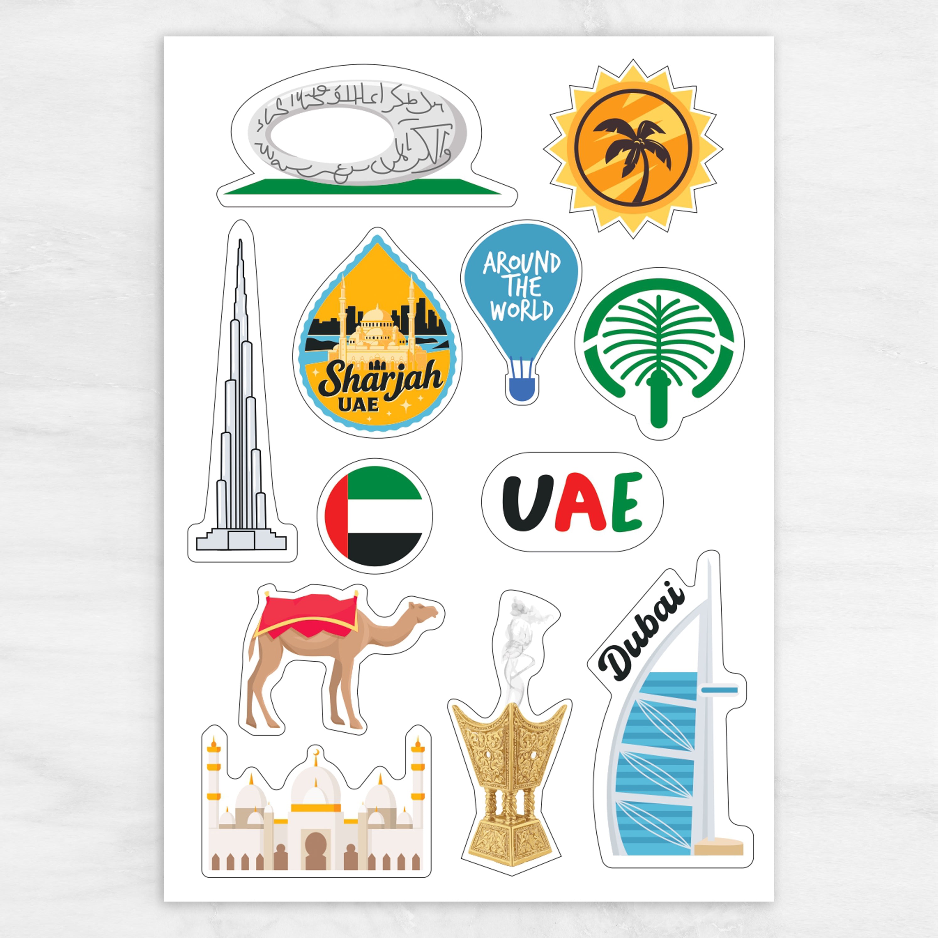 UAE Theme Stickers, Pack of 2