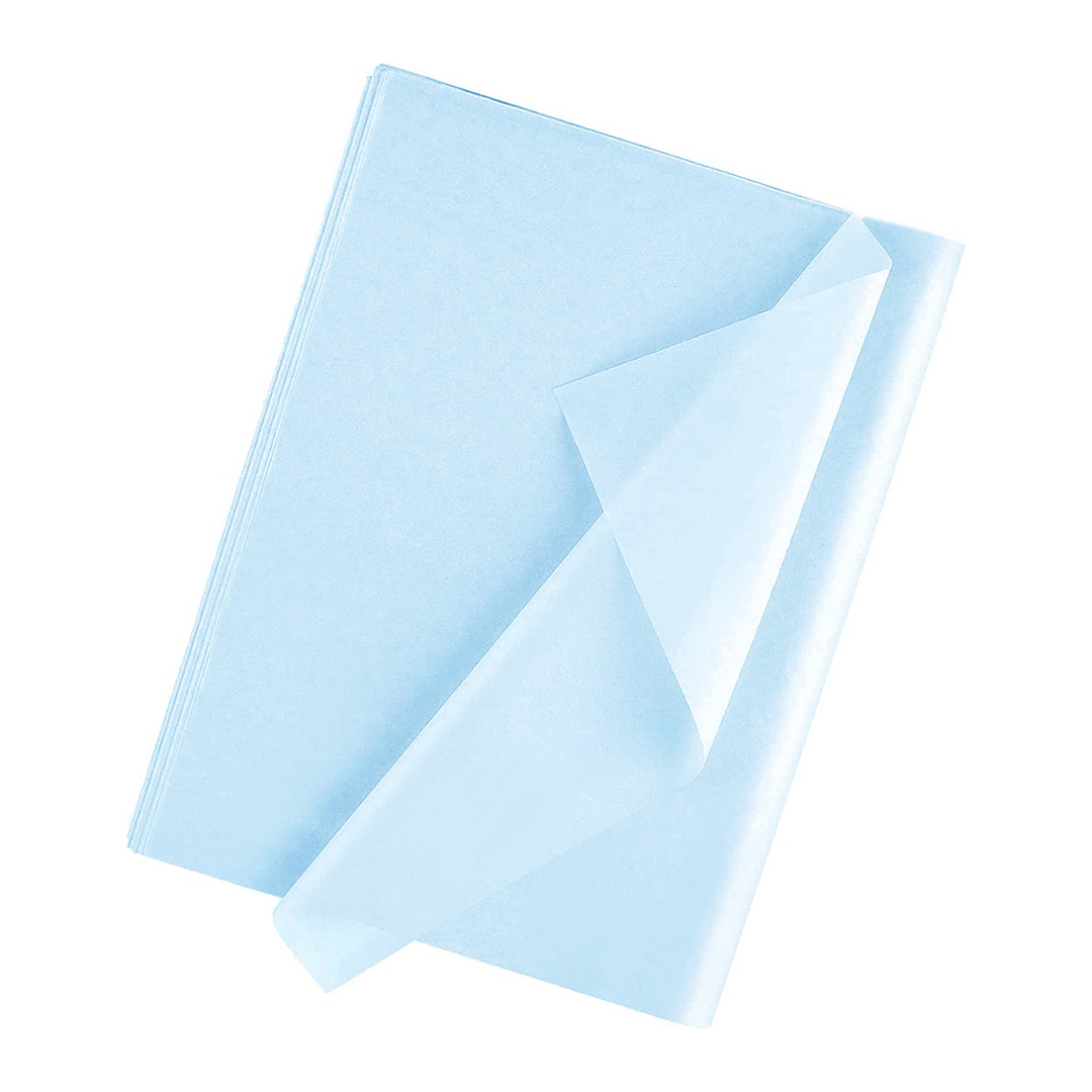 Light Blue Tissue Paper 20 Sheets – 50 x 70cm, 17gsm Acid-Free Wrap for Gifts