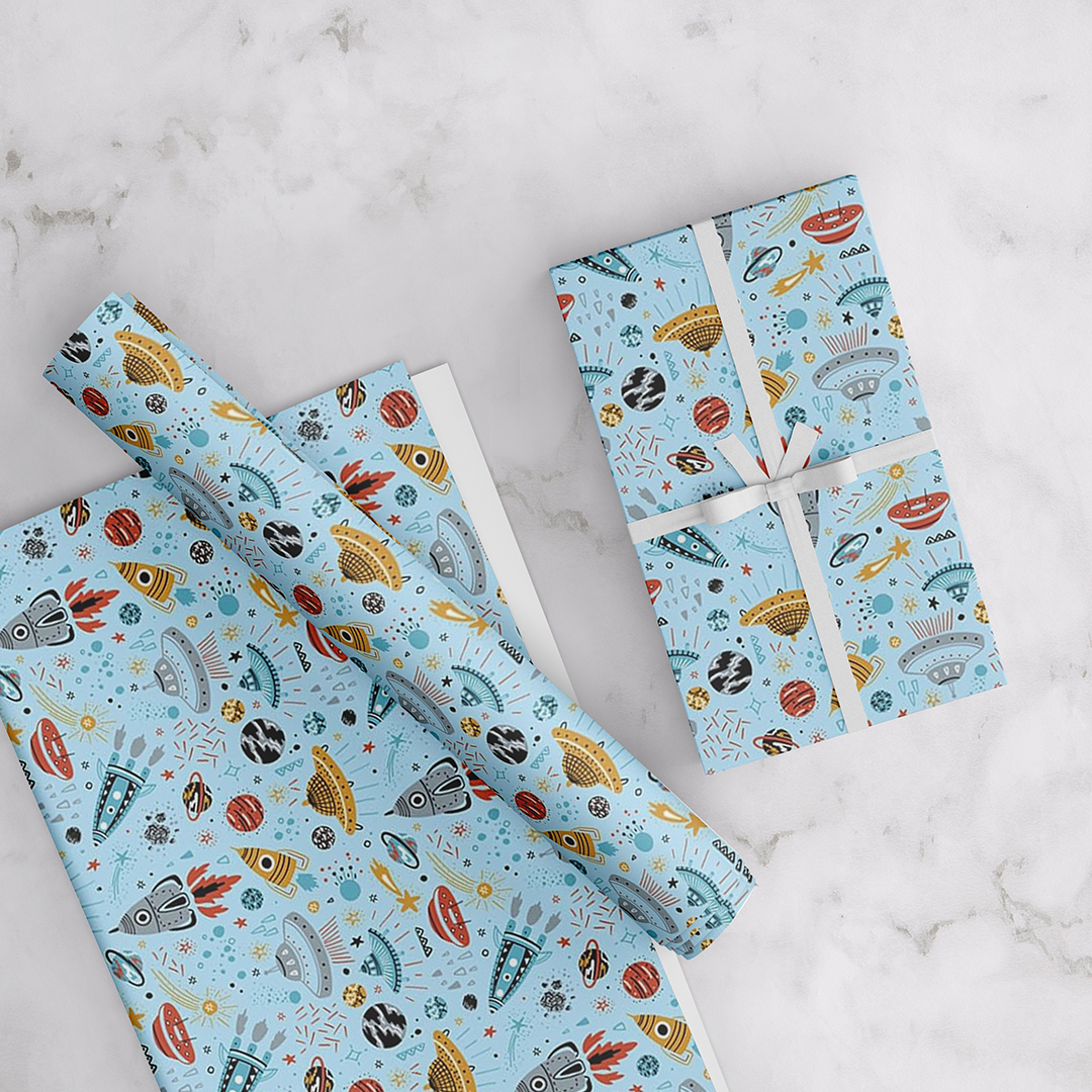 Blue Space Wrapping Paper