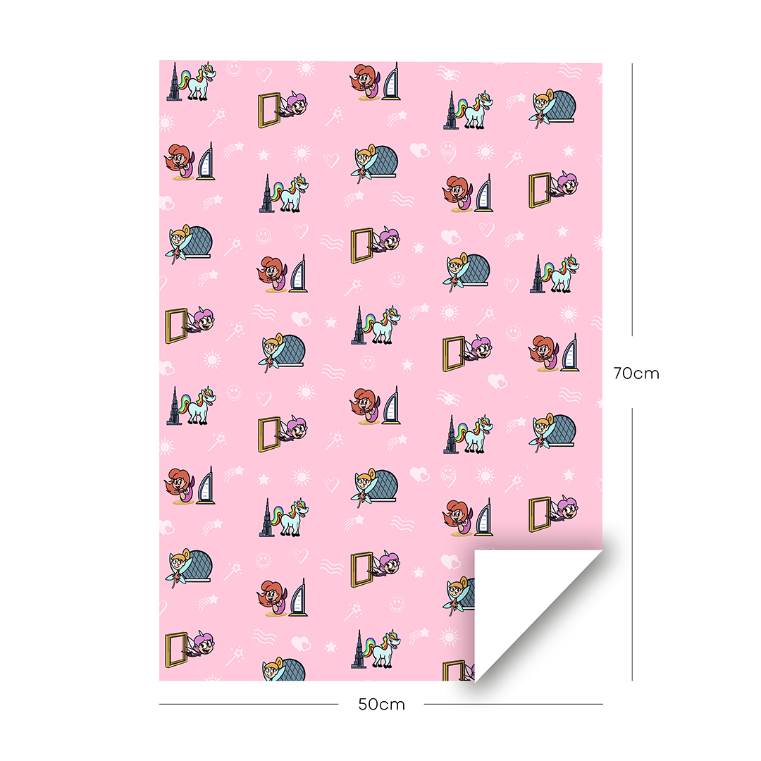 UAE Kids Wrapping Paper - Pink