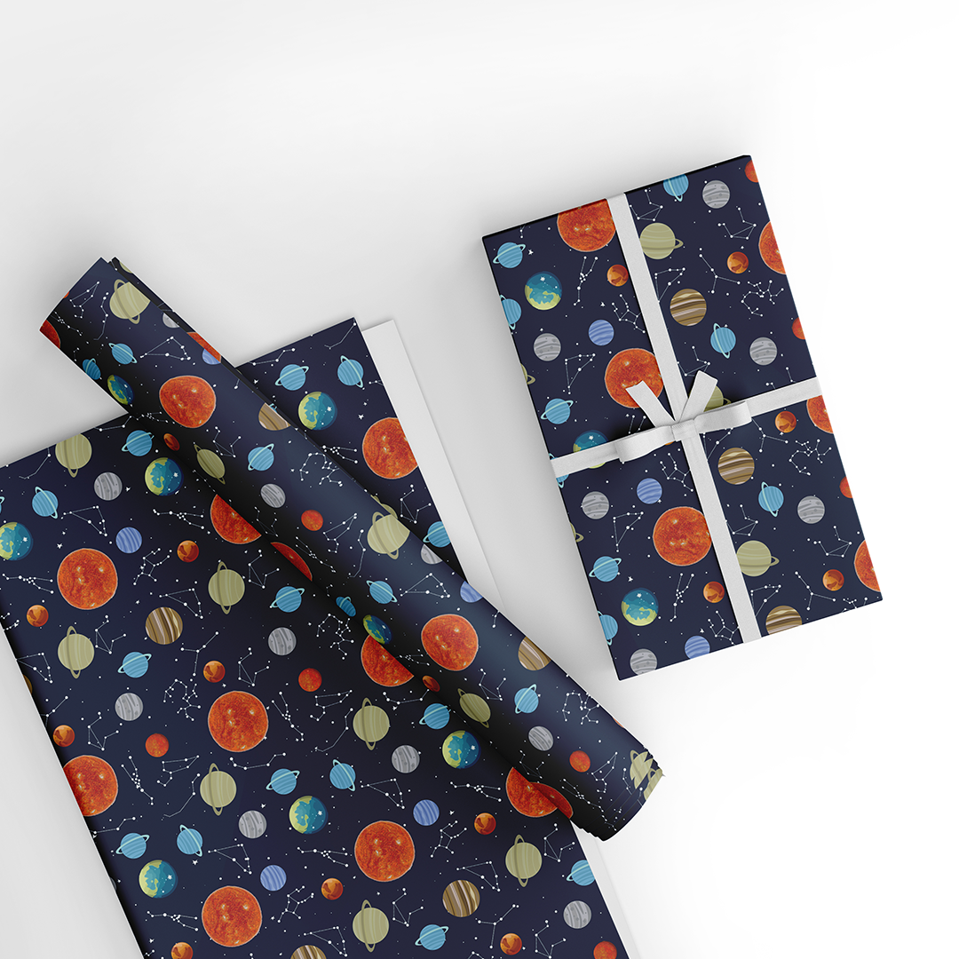 Space Kids Wrapping Paper