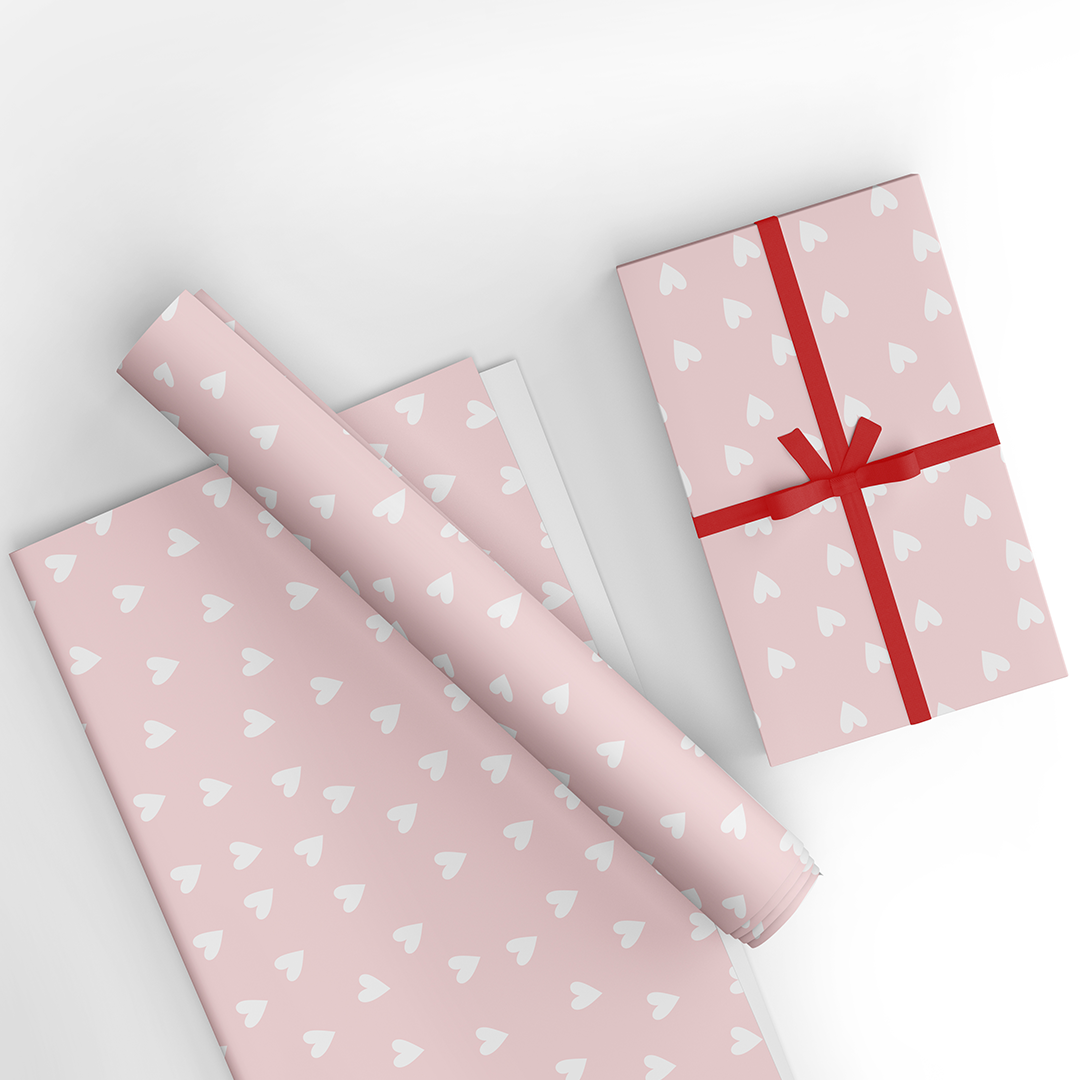 Hearts Wrapping Paper, 6 Sheets