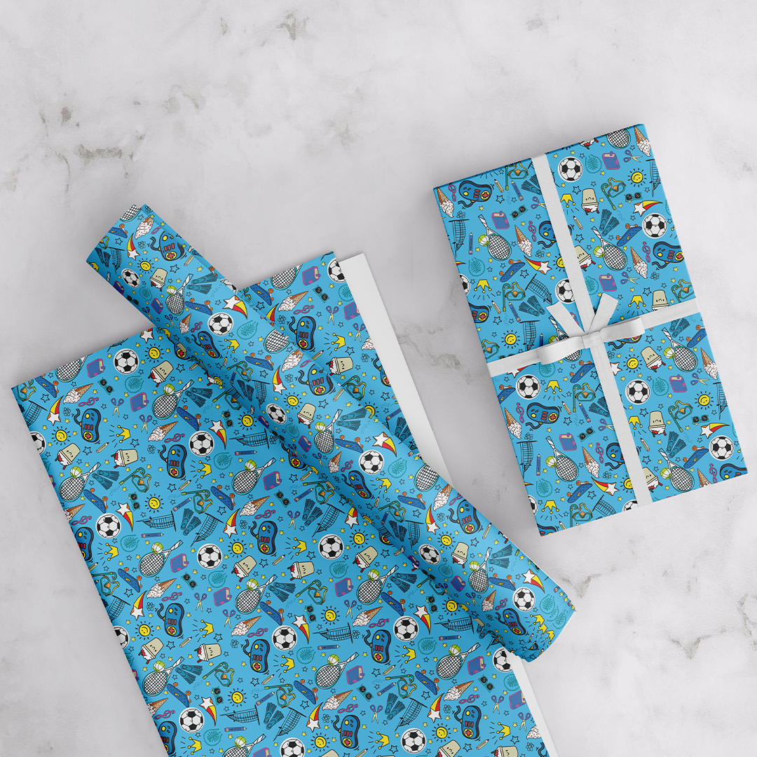 SPORTY, KIDS WRAPPING PAPER