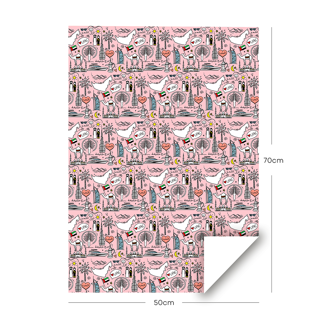UAE Wrapping Paper - Pink