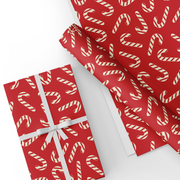 Red Sugar Cane, Christmas Gift Wrapping Paper