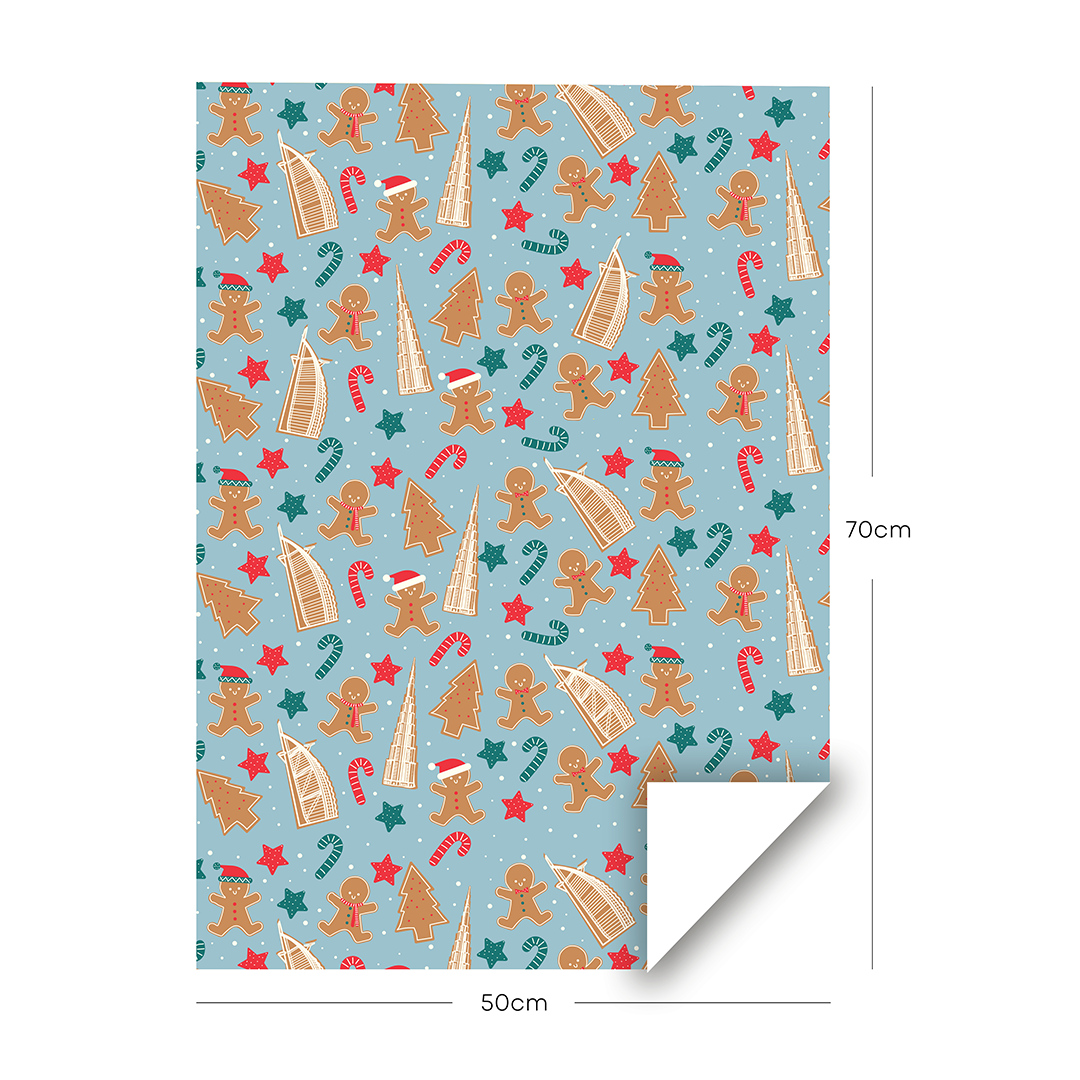 Gingerbread, UAE Theme, Christmas Gift Wrapping Paper
