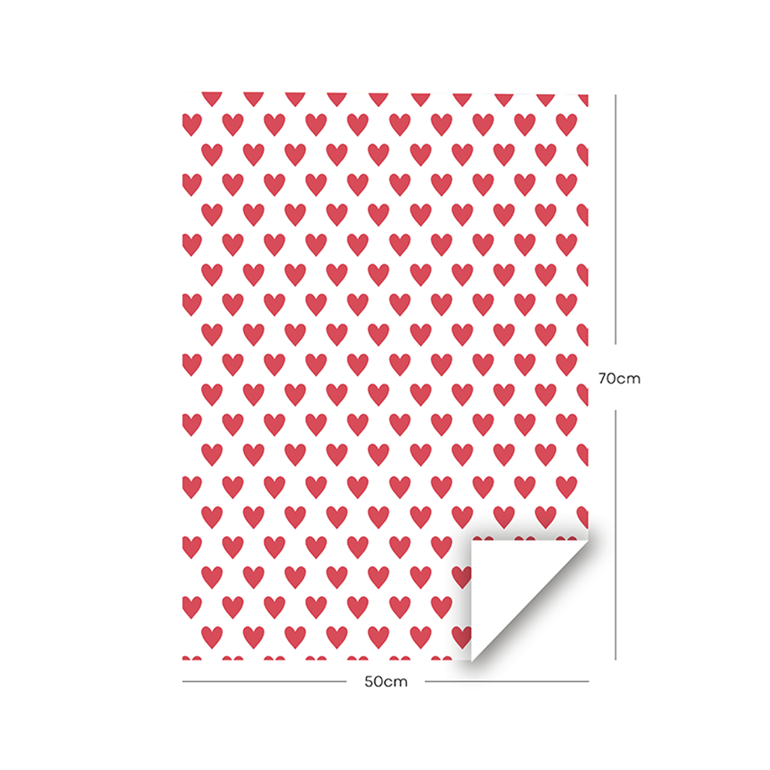 White & Red Heart Wrapping Paper