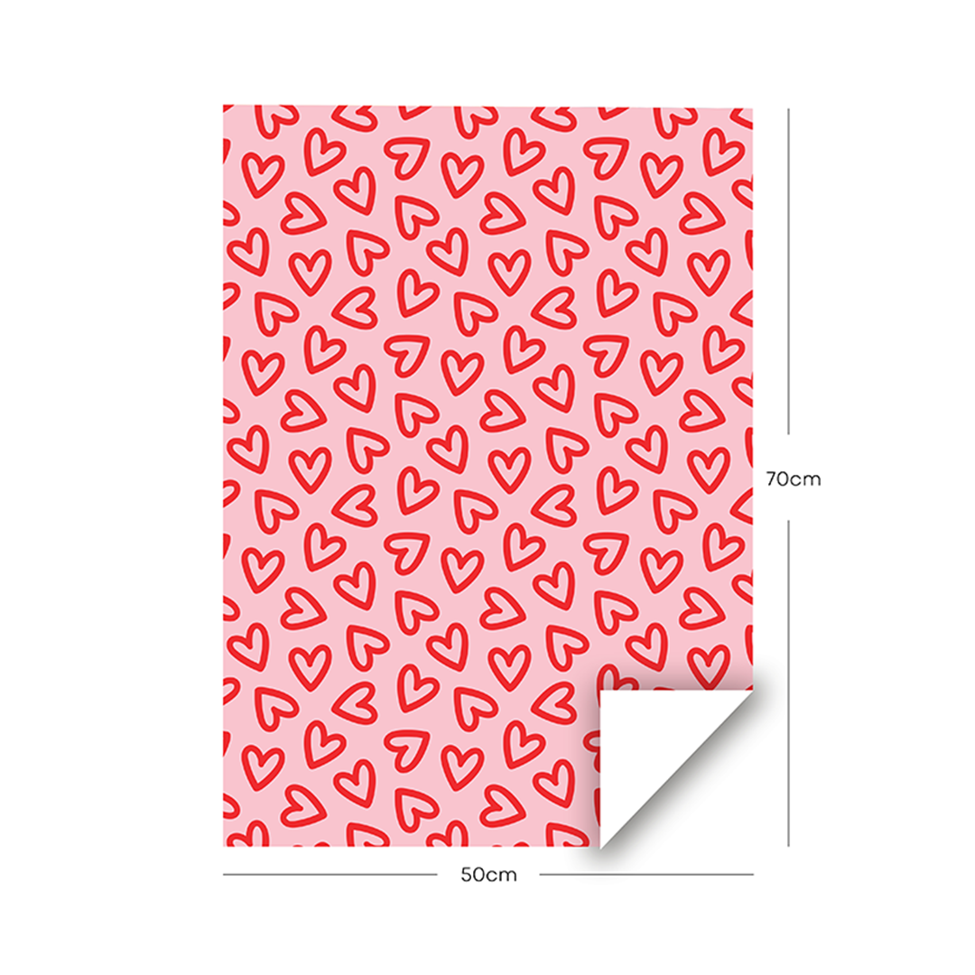 Red Love Hearts Wrapping Paper