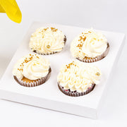 Silky White Frost Cupcakes 4pcs Gift Box