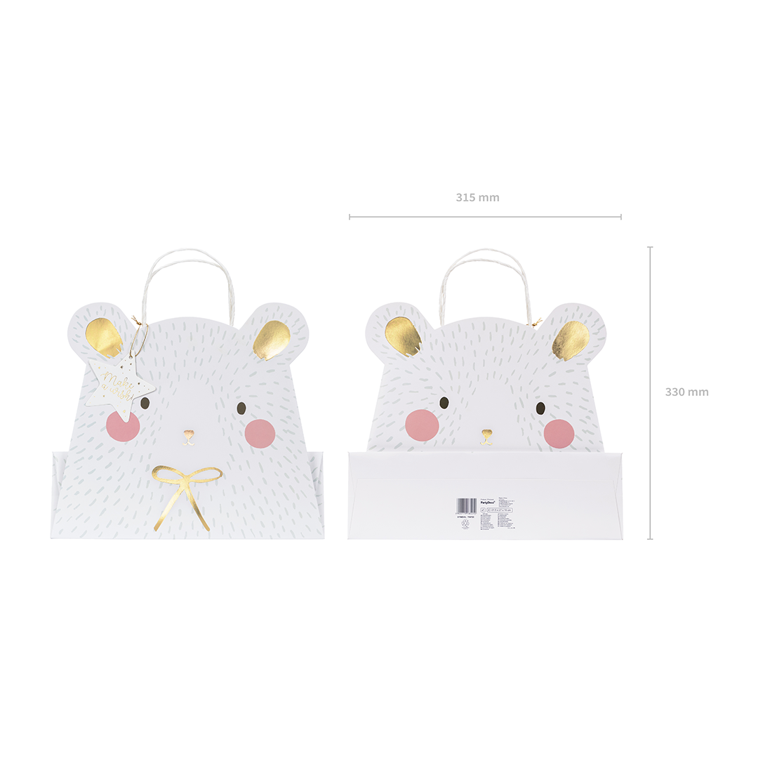 Gift bag Polar bear, mix, 31.5x27x10cm