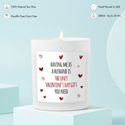 Scented Candle - Best Valentine Gift, Husband, White