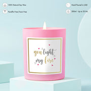 Scented Candle - You light my love, Pink