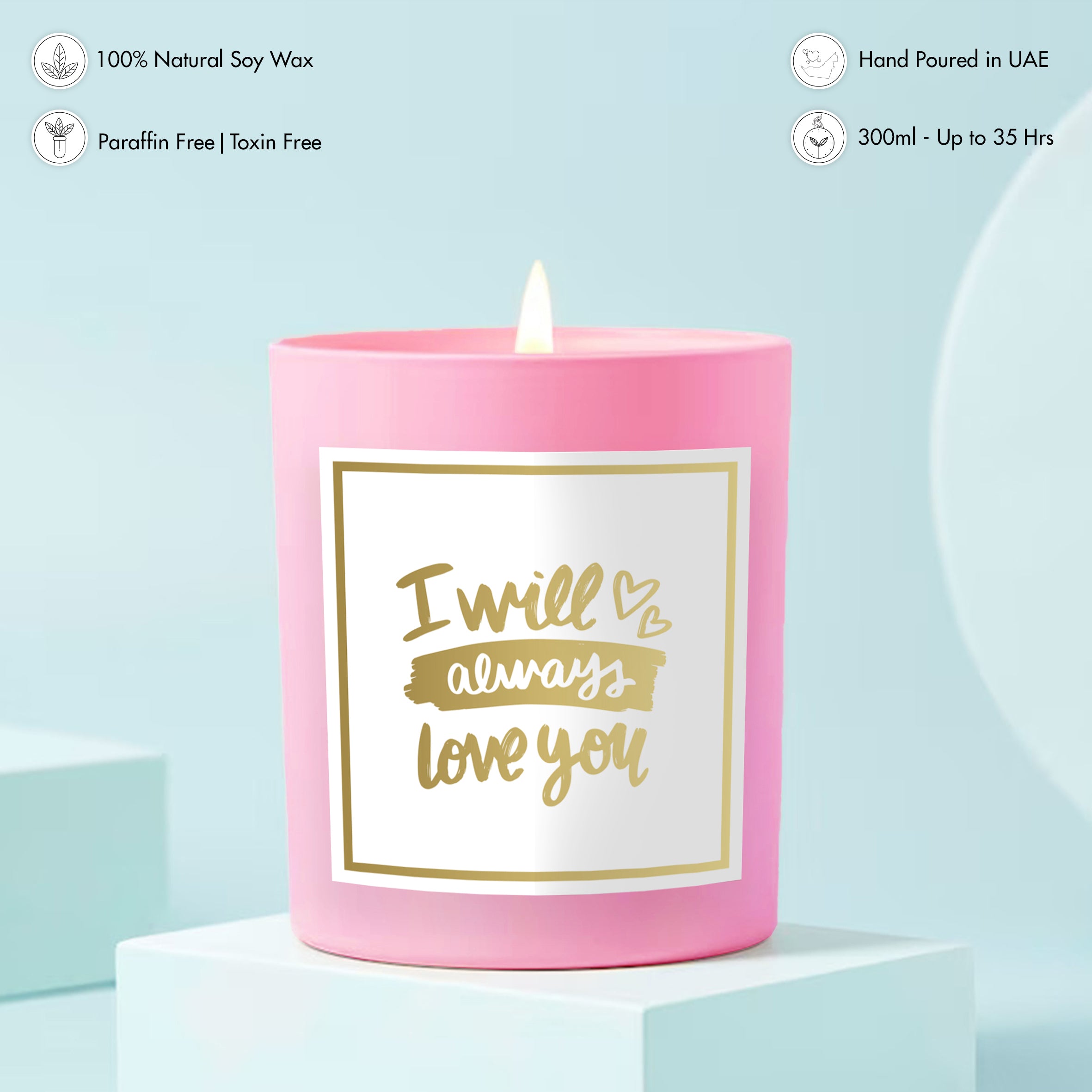 Scented Candle - I will always love you, Pink
