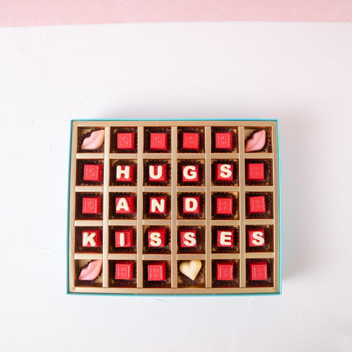 Chocolate message Hugs and Kisses