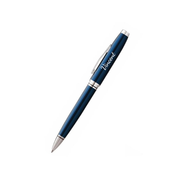 Personalised Cross Coventry Blue Lacquer with Polished Chrome Appointments Ballpoint Pen