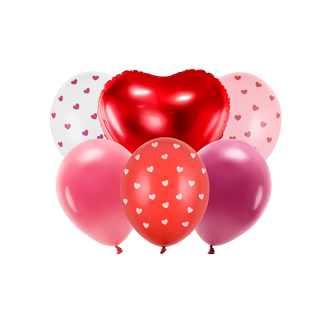 Balloon set Be mine valentine, mix (Deflated)