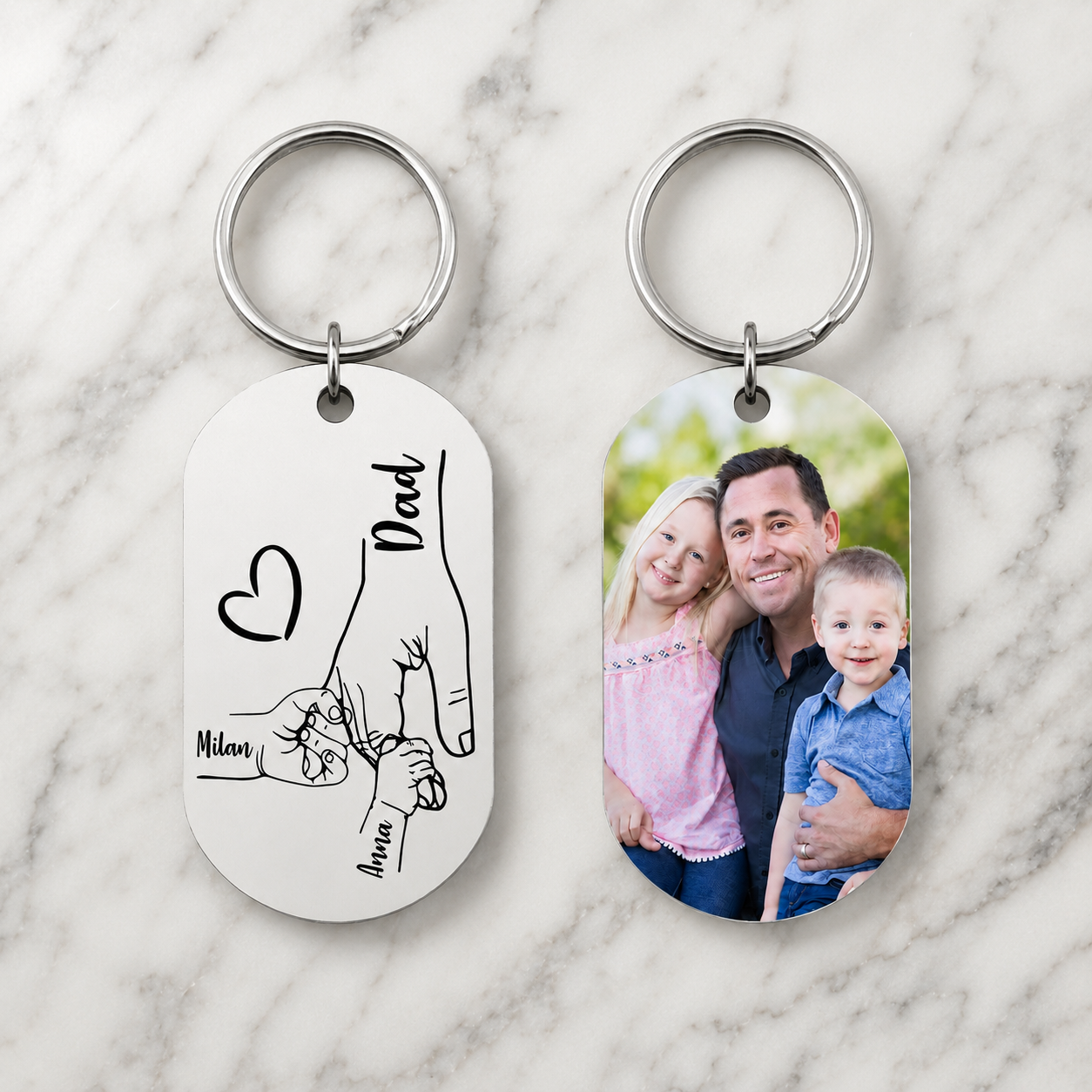 Personalized Dad Keychain for Father's Day Gift