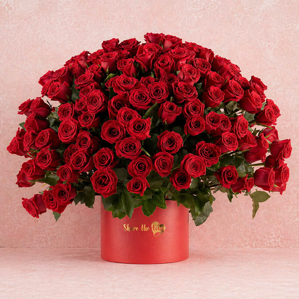 Scarlet Majesty - Deluxe Flower Box