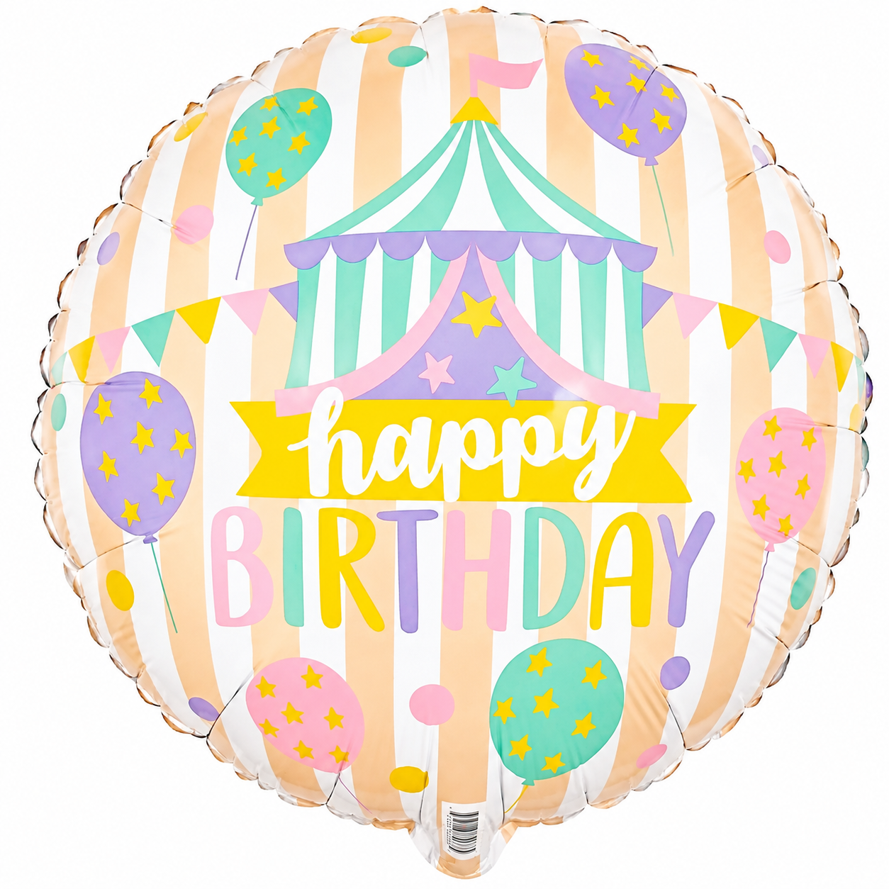 Birthday Pastel Circus 18" Round