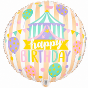 Birthday Pastel Circus 18" Round