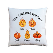 Pumpkin Family of 5 Halloween Cushion