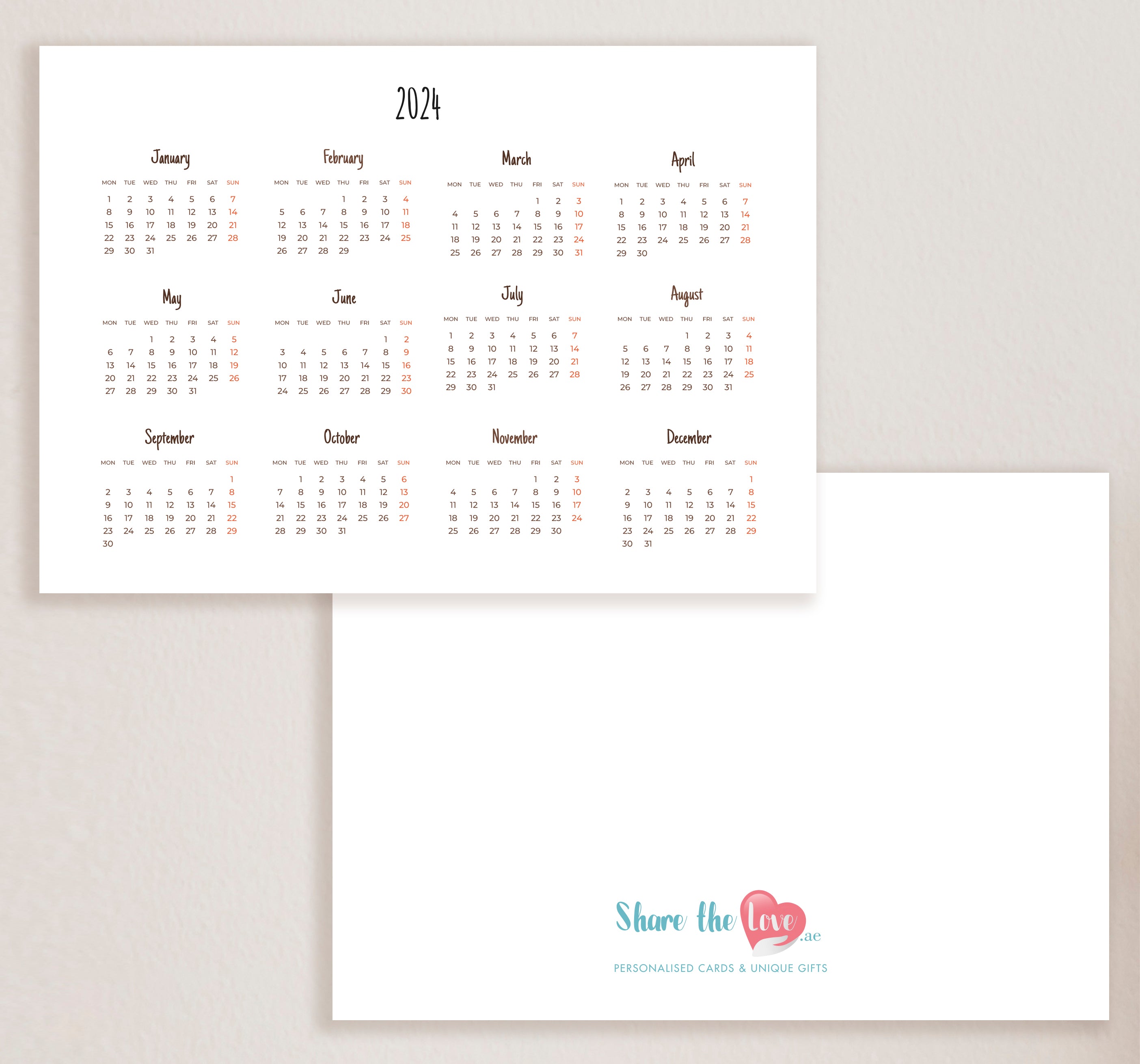 Personalised Desk Calendar 05 (A5)