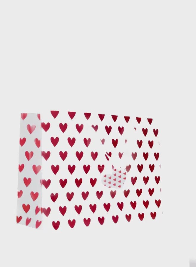 Load video: White &amp; Red Heart Print Gift Bag, Extra Large