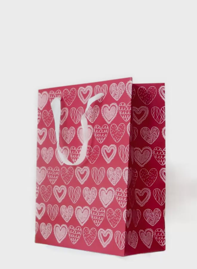 Load video: Love Hearts Red Gift Bag, Large