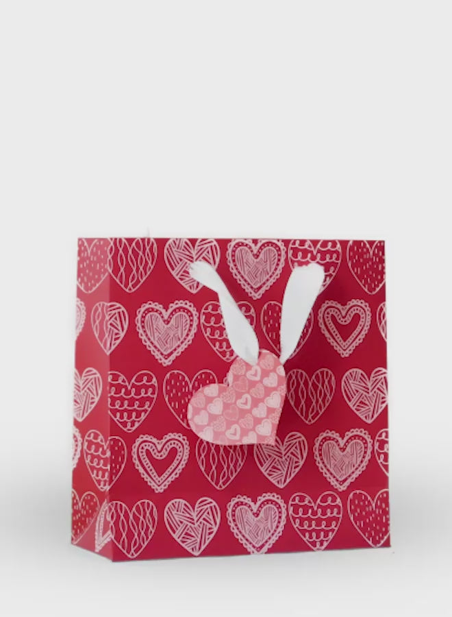 Load video: Love Hearts Red Gift Bag, Medium