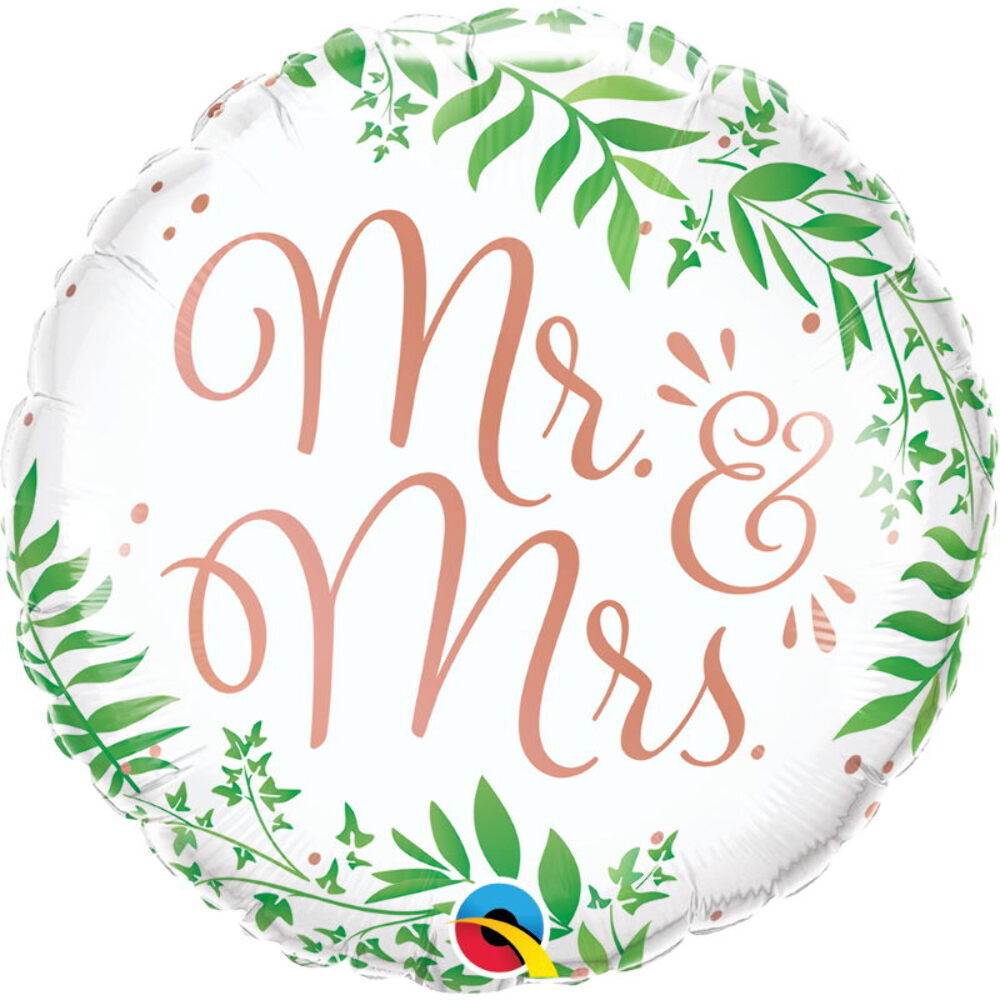 Mr & Mrs  - Round Foil Balloon