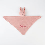 Personalised Baby Knitted Lovey Blanket - Pink