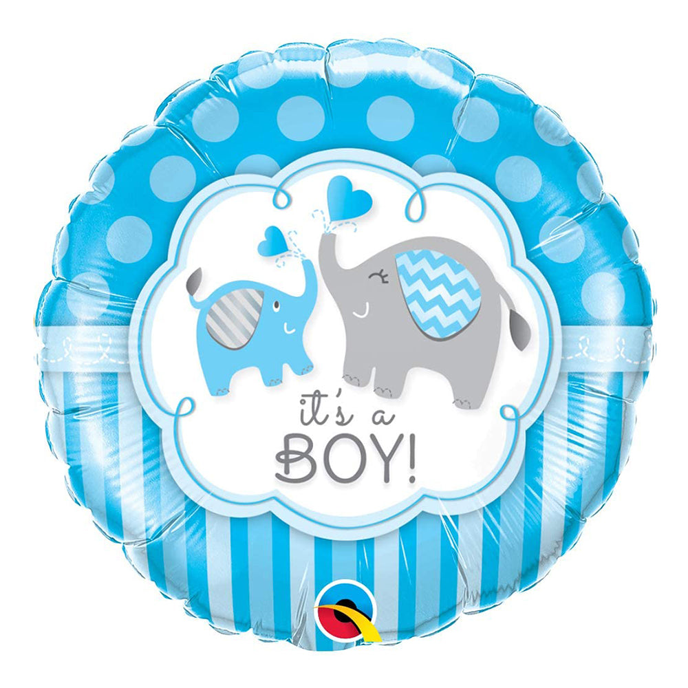 18" Foil Baby Boy Elephants