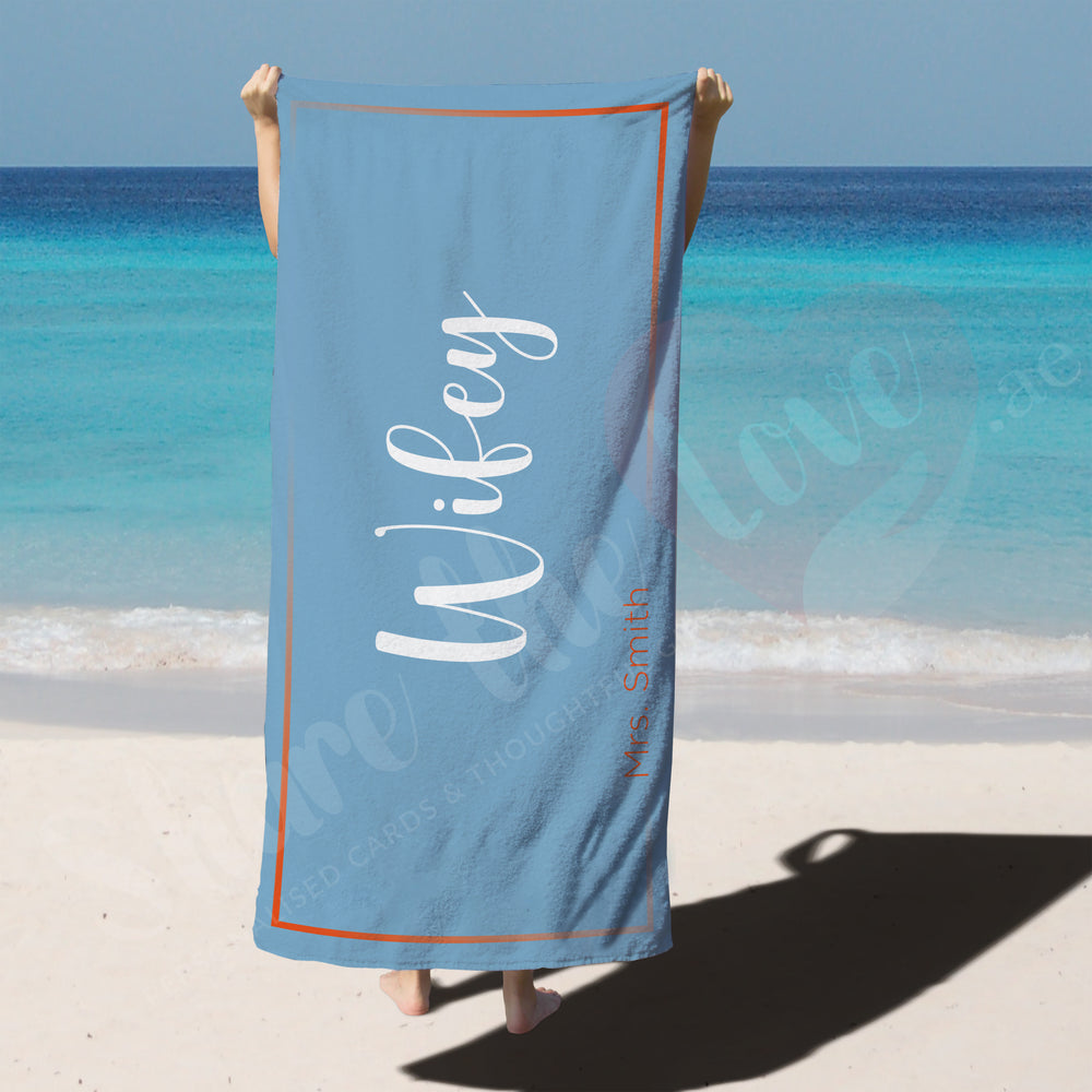 Personalised Towel - Wifey Name - (With Name B)