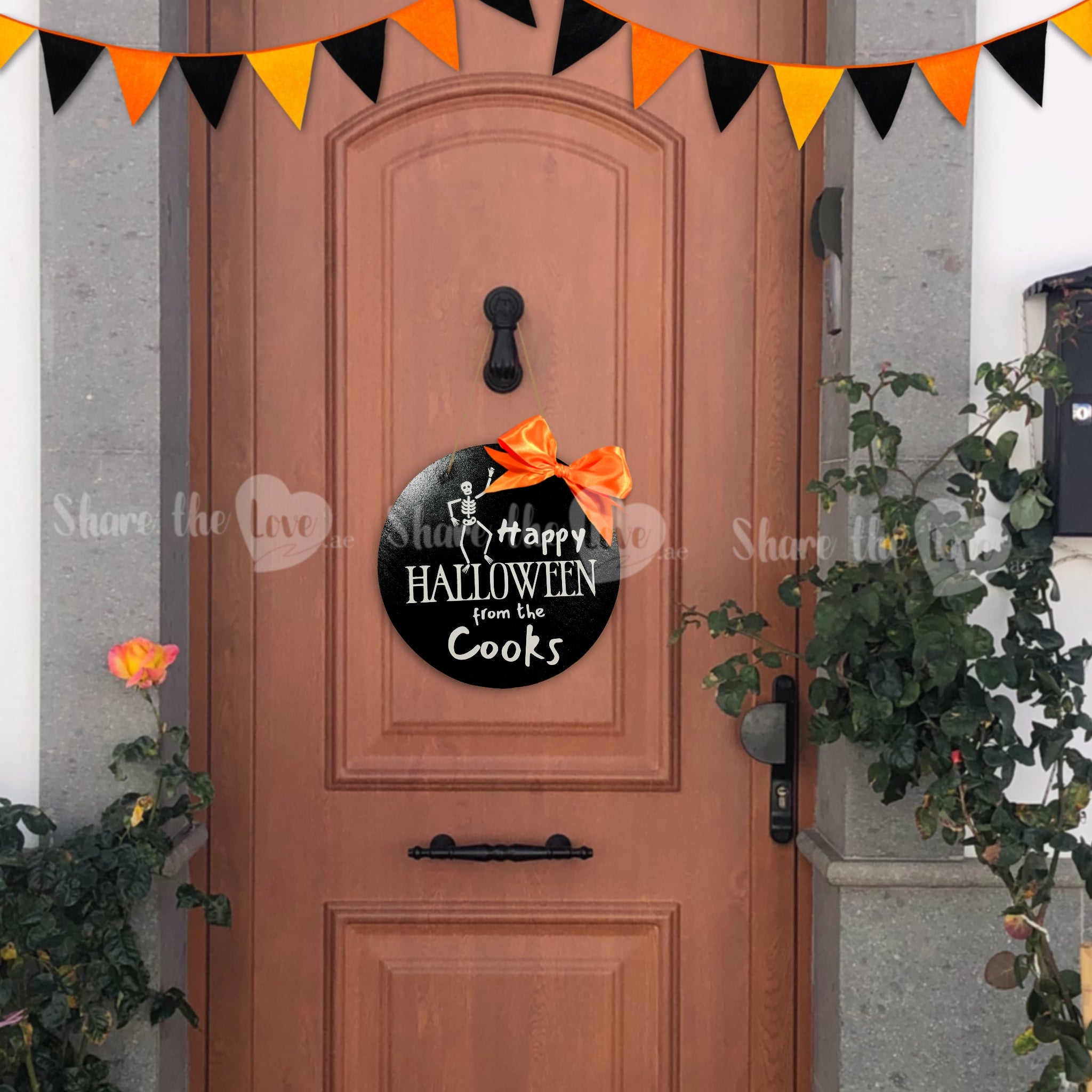 Personalised Family Name Skeleton Door Design