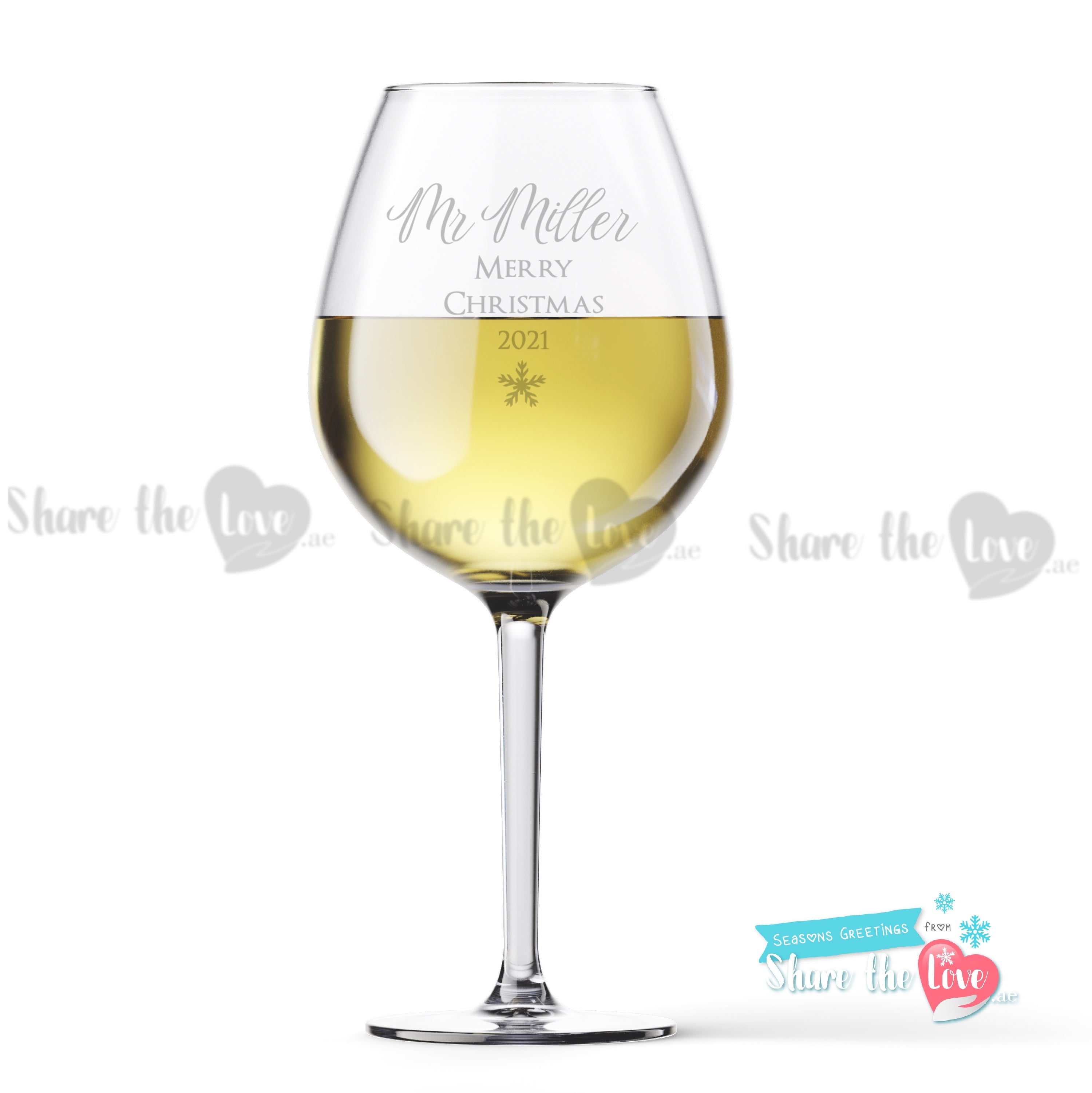 Personalised Christmas Wine Glass