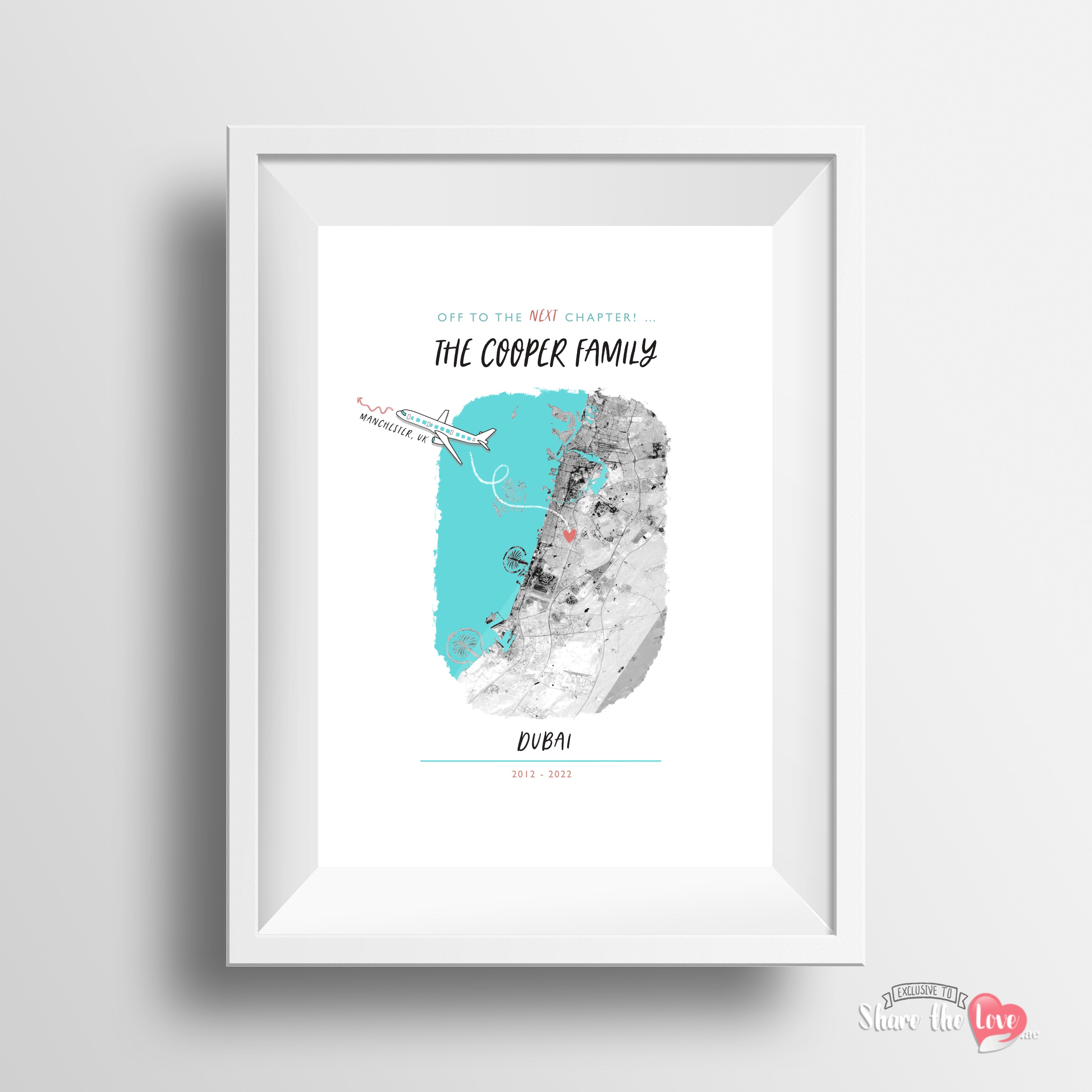 Leaving Dubai Personalised Frame