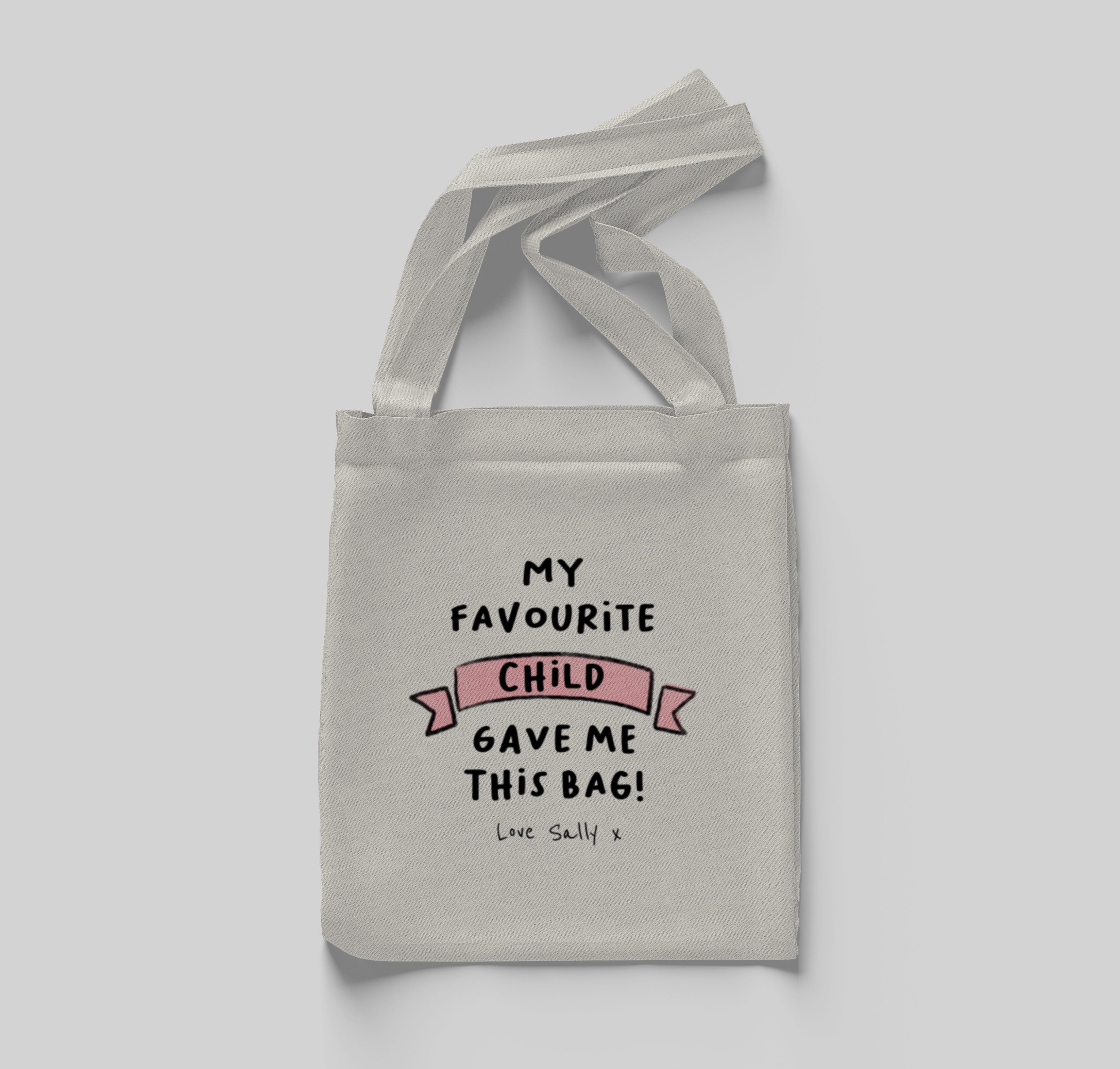 My Favorite Child Tote Bag Pink
