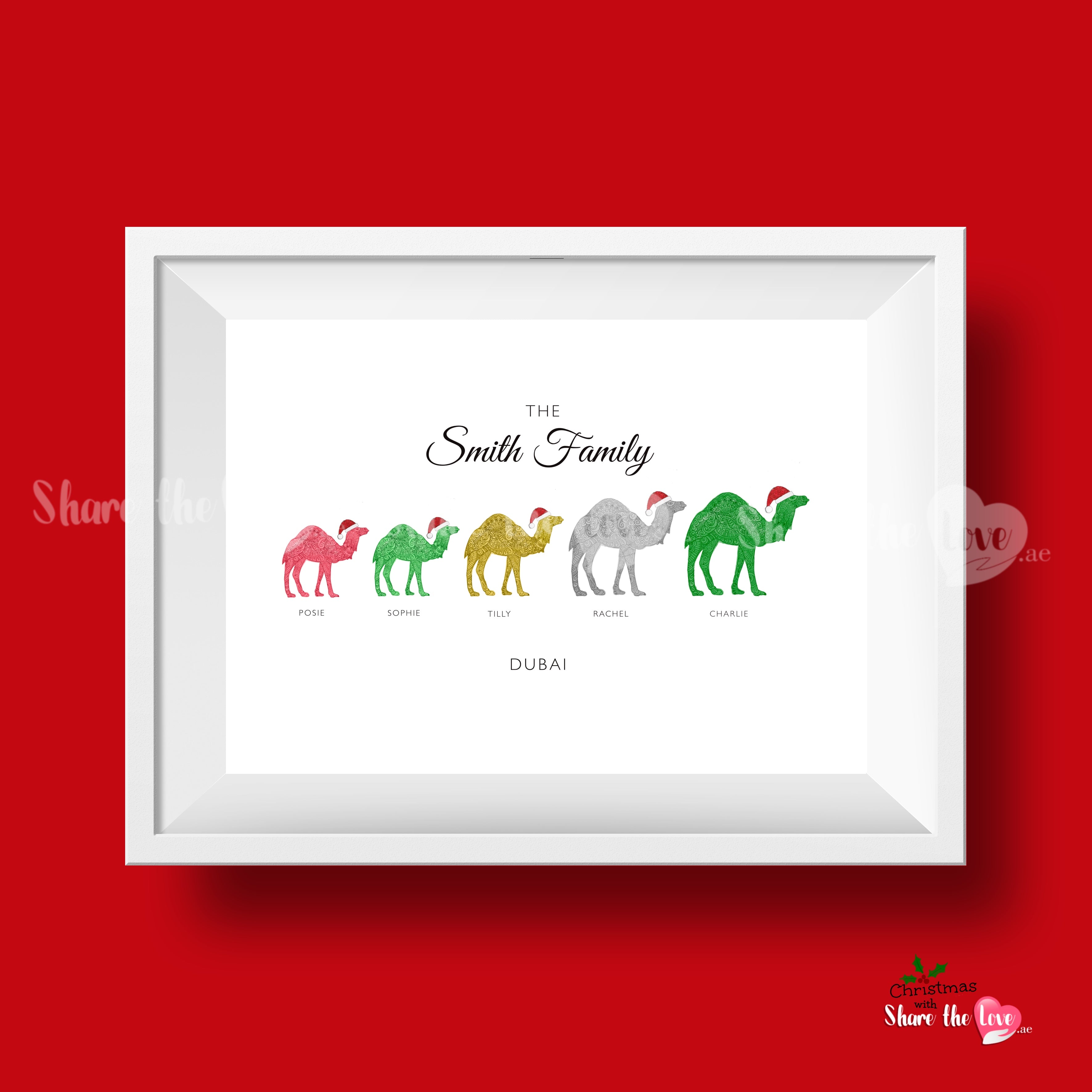 Personalised Festive Camel Frame