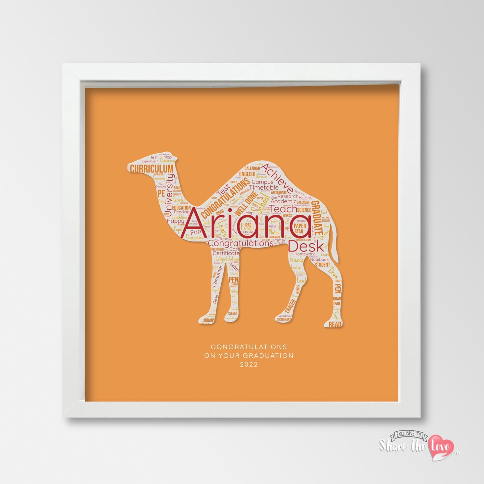 Graduation / Teacher Camel Personalised Art