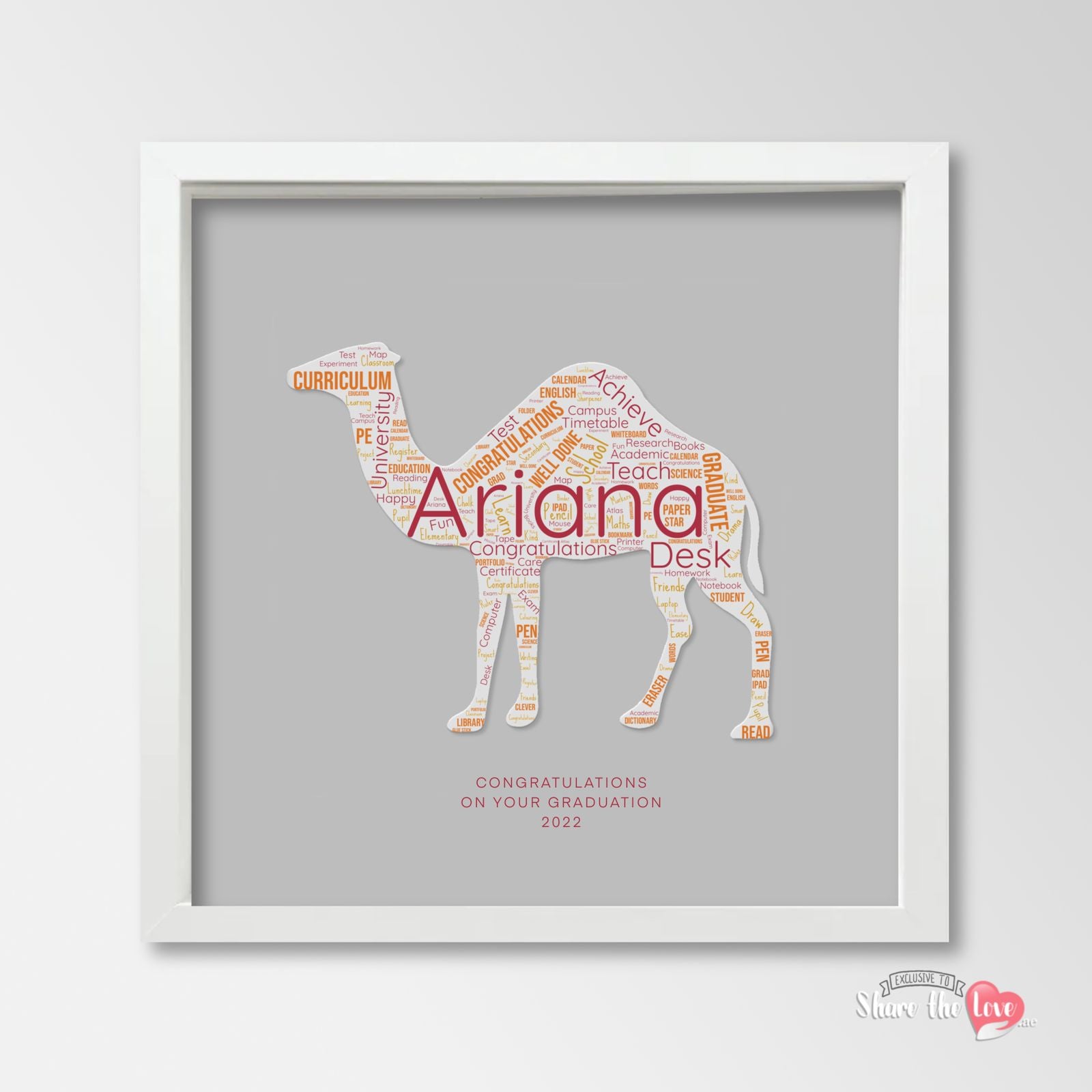 Graduation / Teacher Camel Personalised Art