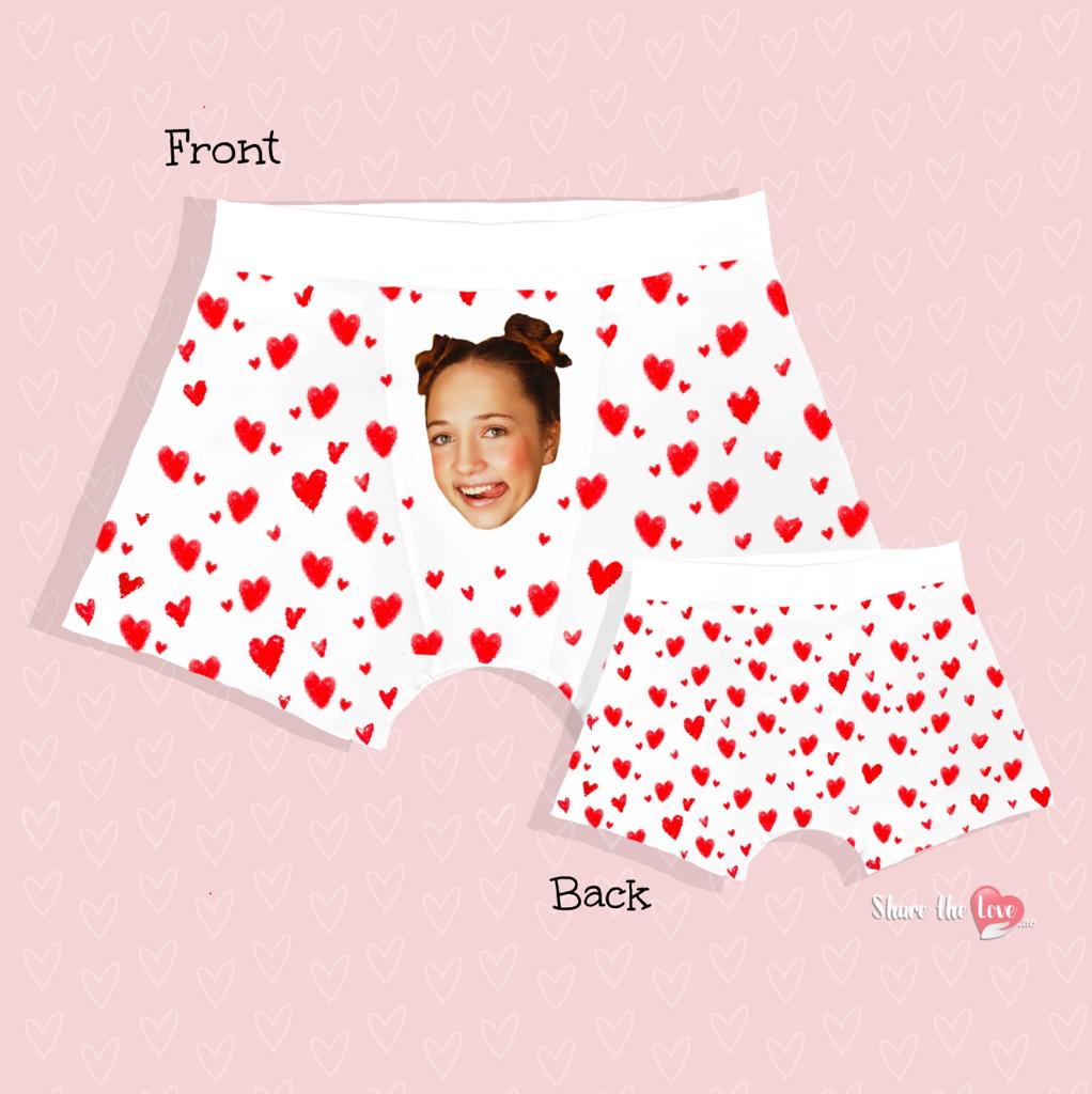 Red Hearts Valentine s Mens Boxers