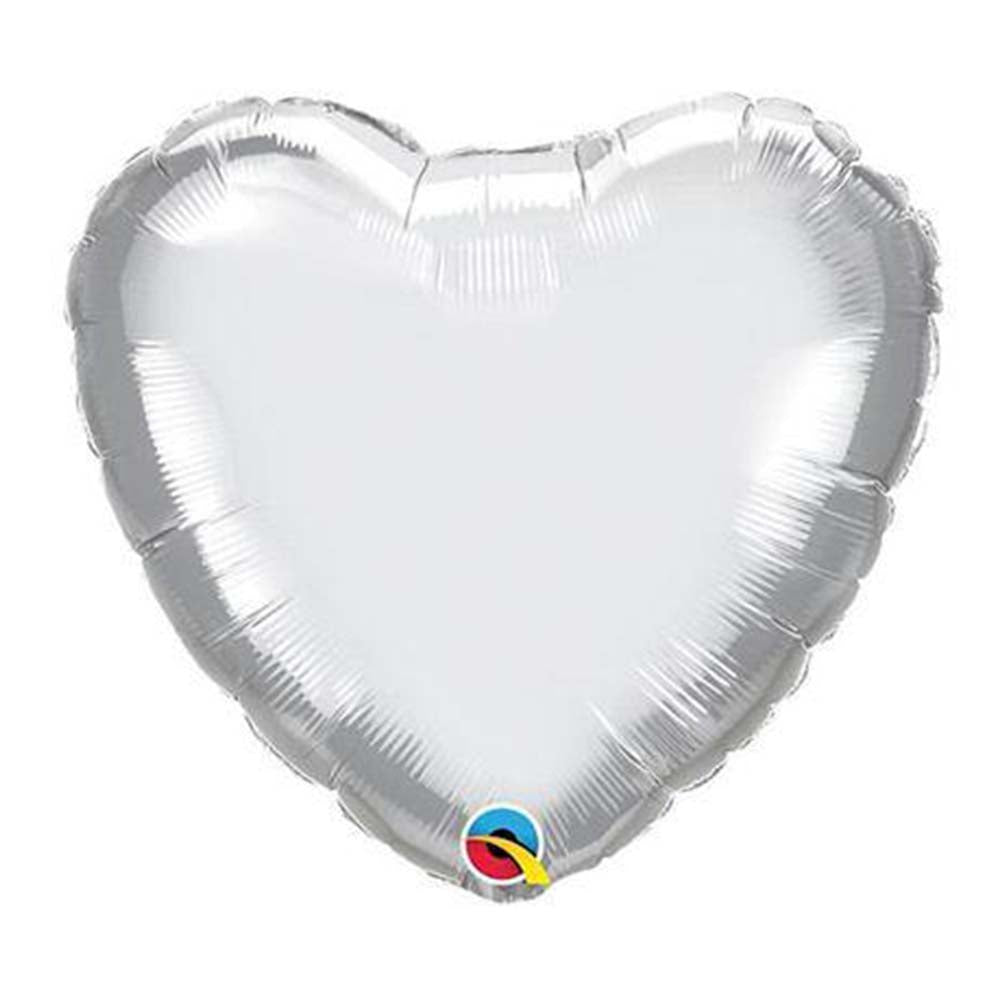Metallic Silver Heart Balloon